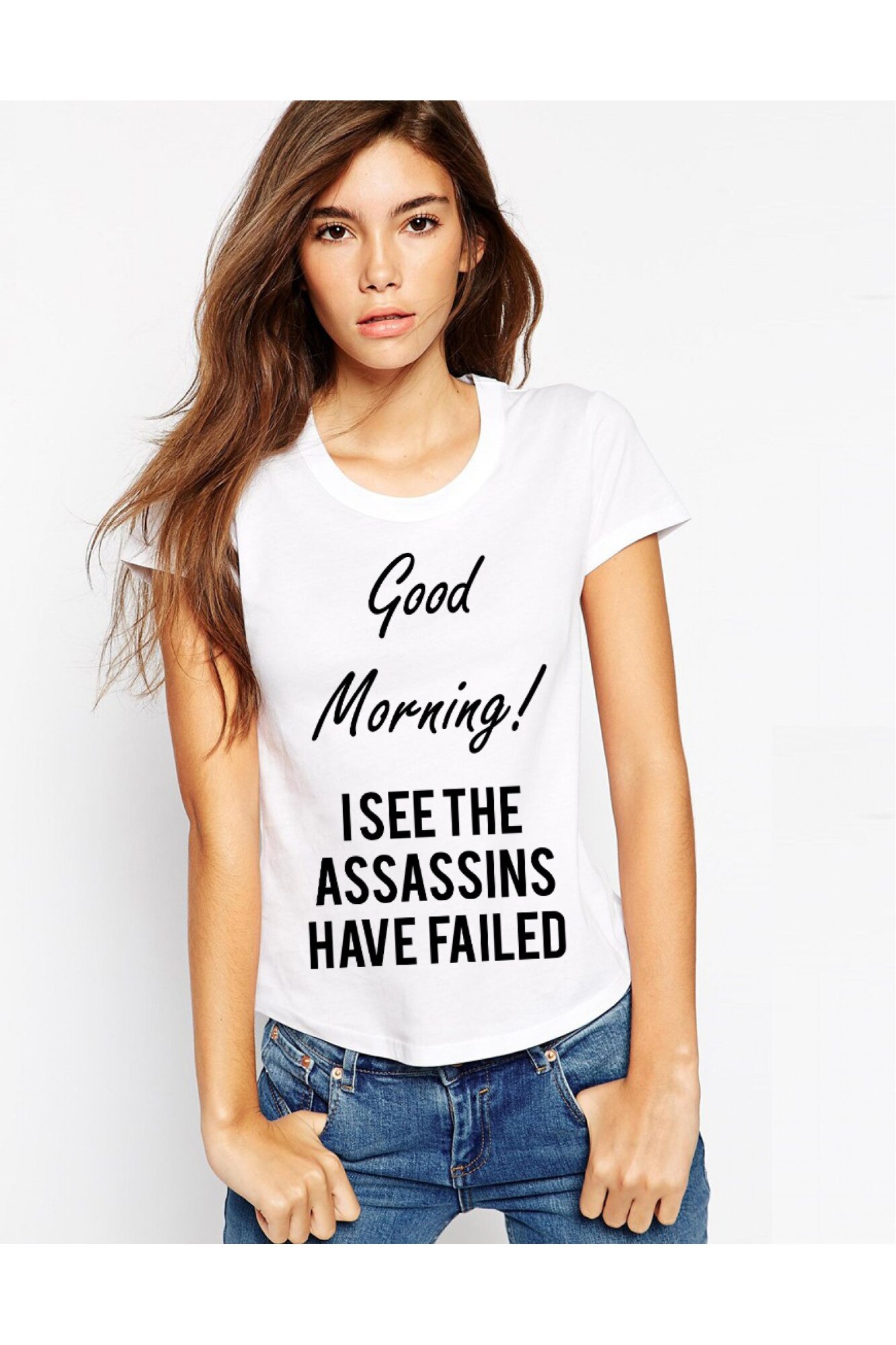 Tricou dama alb - Assassins faild, S