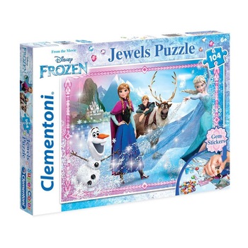 Puzzle Clementoni cu strasuri Disney Frozen 104 piese Puzzle Clementoni cu strasuri Disney Frozen 104 piese