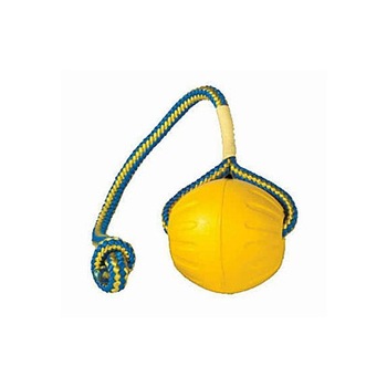 Minge spuma cu sfoara, Starmark, medie, galben, diametru aprox. 6 cm Minge spuma cu sfoara, Starmark, medie, galben, diametru aprox. 6 cm