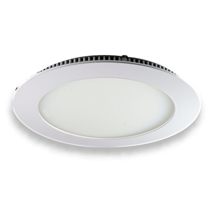 Panou LED, Rotund, 15W, Alb Rece
