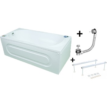 Pachet Complet Cada Acril 150x75 - Masca Frontala, Cadru Metalic, Sifon Evacuare si Cada de Baie Fibrocom Venus 150x75 Pachet Complet Cada Acril 150x75 - Masca Frontala, Cadru Metalic, Sifon Evacuare si Cada de Baie Fibrocom Venus 150x75