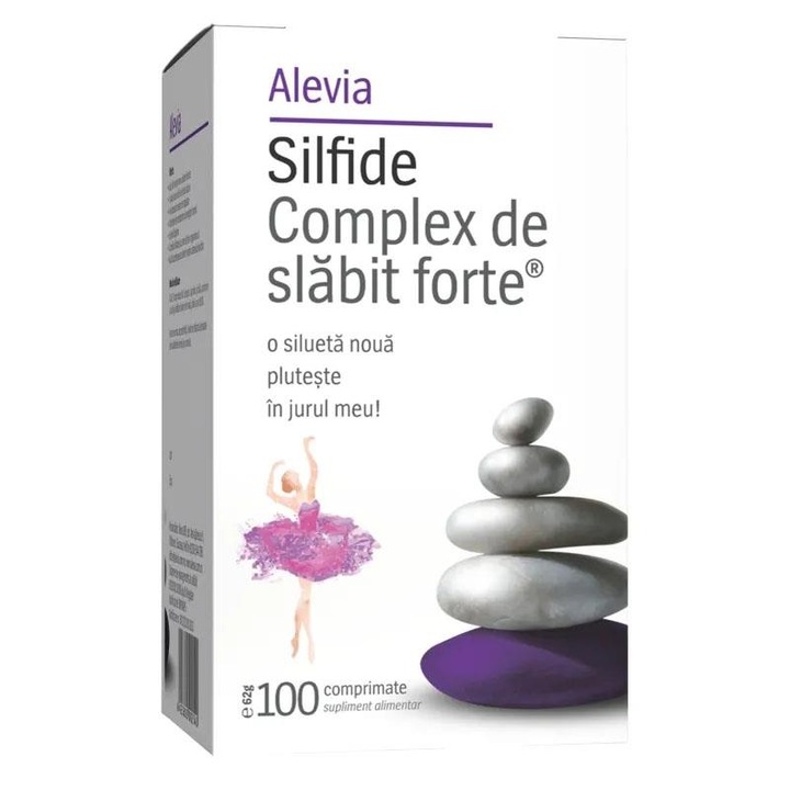 Complex de slabit forte Silfide, 100 comprimate + Ceai de slabit 30 doze, Alevia