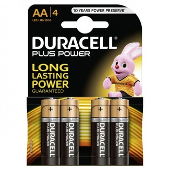 Set 4 baterii R6, AA, Plus Power, Duracell - 201463 Set 4 baterii R6, AA, Plus Power, Duracell - 201463