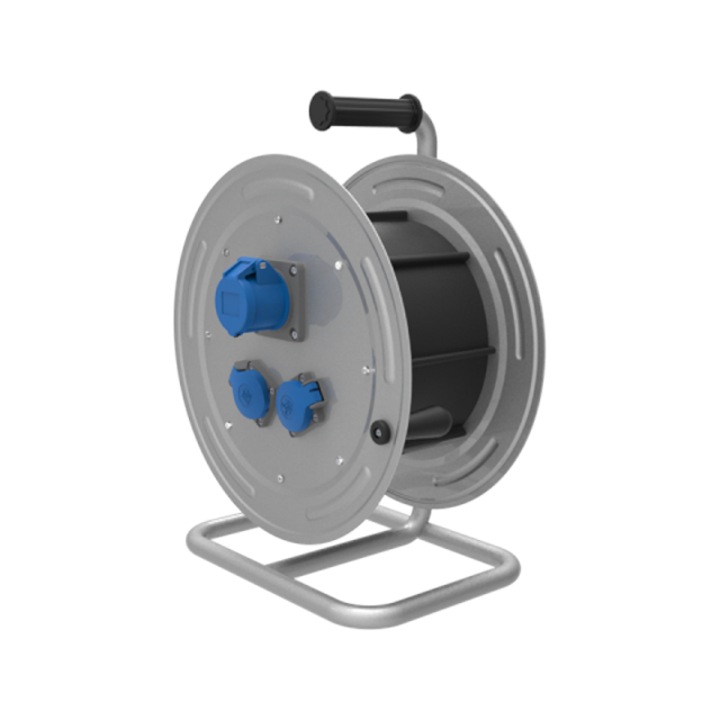 Tambur metalic Bemis fara cablu, Ф370mm, 2x1/16A 220V,1x 3/16A 220V, max 5x2,5/40m