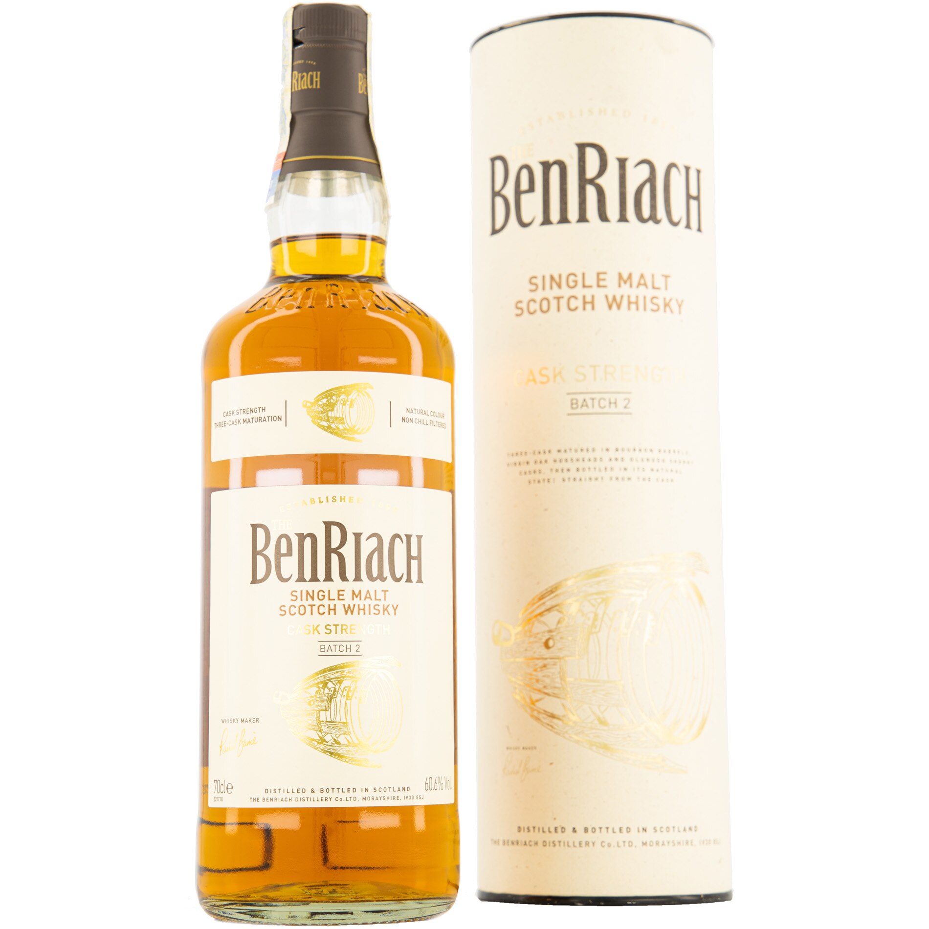 Whisky, Benriach Cask Strength Batch 2, Single Malt, 60.6%, 0.7l