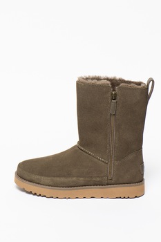 UGG, Ghete fara inchidere din piele intoarsa cu fermoar Classic UGG, Ghete fara inchidere din piele intoarsa cu fermoar Classic