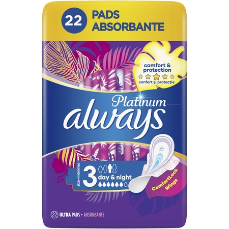 Absorbante Always Platinum Night, 22 buc