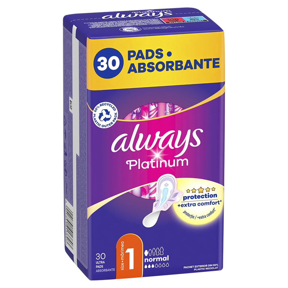 Absorbante Always Platinum Normal Quattro Pack, 30 buc - eMAG.ro