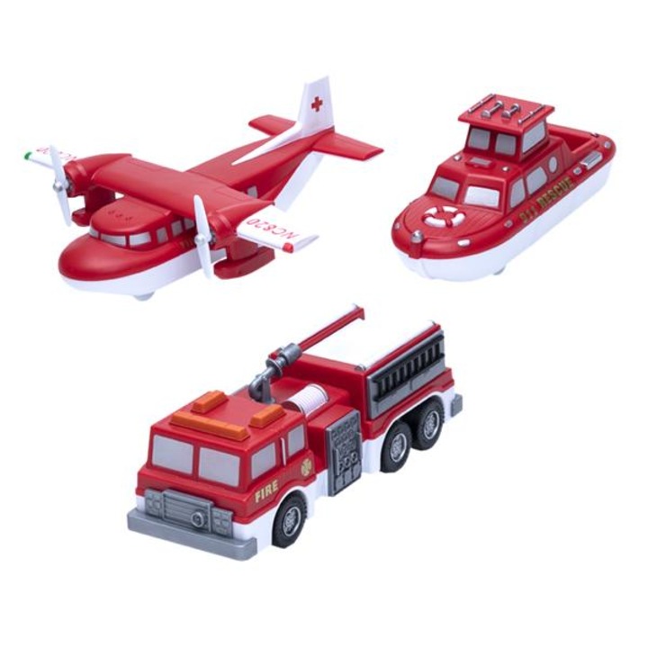 Set 3 masini Pompierii salvatori - Masinute jucause