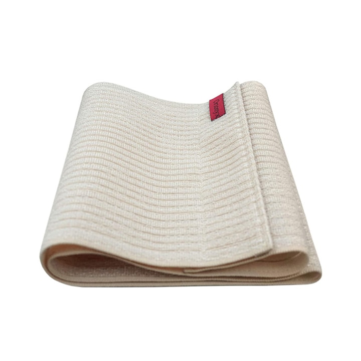 Centura medicala lombara abdominala, elastica, postoperatorie postnatala dupa nastere, prevenire ameliorare hernie de disc, cu dungi brau, masura XXL, diametru 110-120 cm, latime 26 cm, AK5803