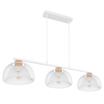 Pendul Vitiano, 3XE14, max 40W, Grilaj metalic alb, ornament din pluta, IP20, GB15393-3W Pendul Vitiano, 3XE14, max 40W, Grilaj metalic alb, ornament din pluta, IP20, GB15393-3W