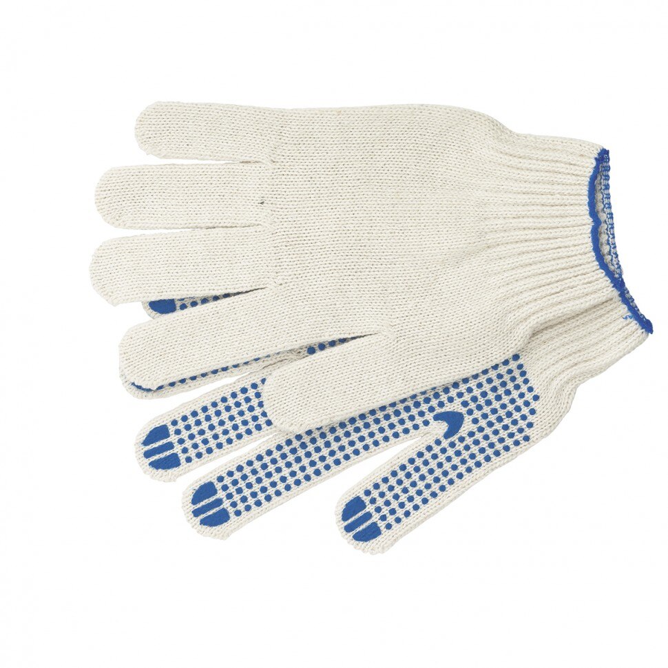 Manusi din bumbac cu imprimeu PVC tip puncte, clasa 7, 62 g, marime universala MTX