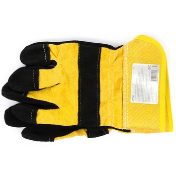 Manusi de lucru combinate din piele divizata cu insertii de bumbac , acrilice, marime universala Manusi de lucru combinate din piele divizata cu insertii de bumbac , acrilice, marime universala
