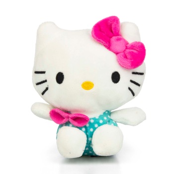 Jucarie de plus Hello Kitty, inaltime 12 cm, model 6 Jucarie de plus Hello Kitty, inaltime 12 cm, model 6