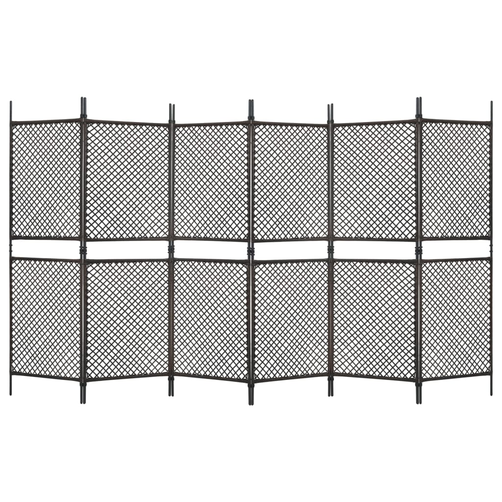 Panou de gard vidaXL, Poliratan, 3.6 x 2 m, Maro