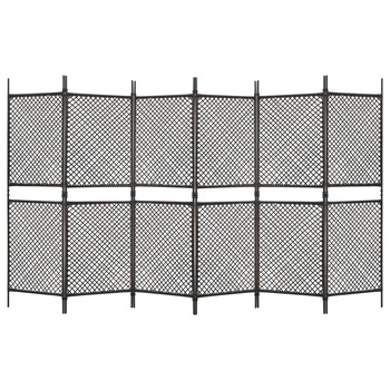 Panou de gard vidaXL, Poliratan, 3.6 x 2 m, Maro Panou de gard vidaXL, Poliratan, 3.6 x 2 m, Maro