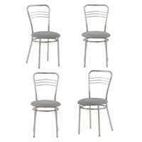 set 4 scaune dining argento cadru cromat piele ecologica gri imagen 54_0_
0