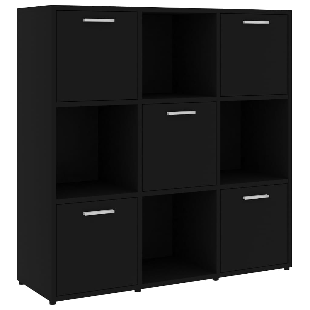 Biblioteca vidaXL, PAL melaminat, 90 x 30 x 90 cm, Negru