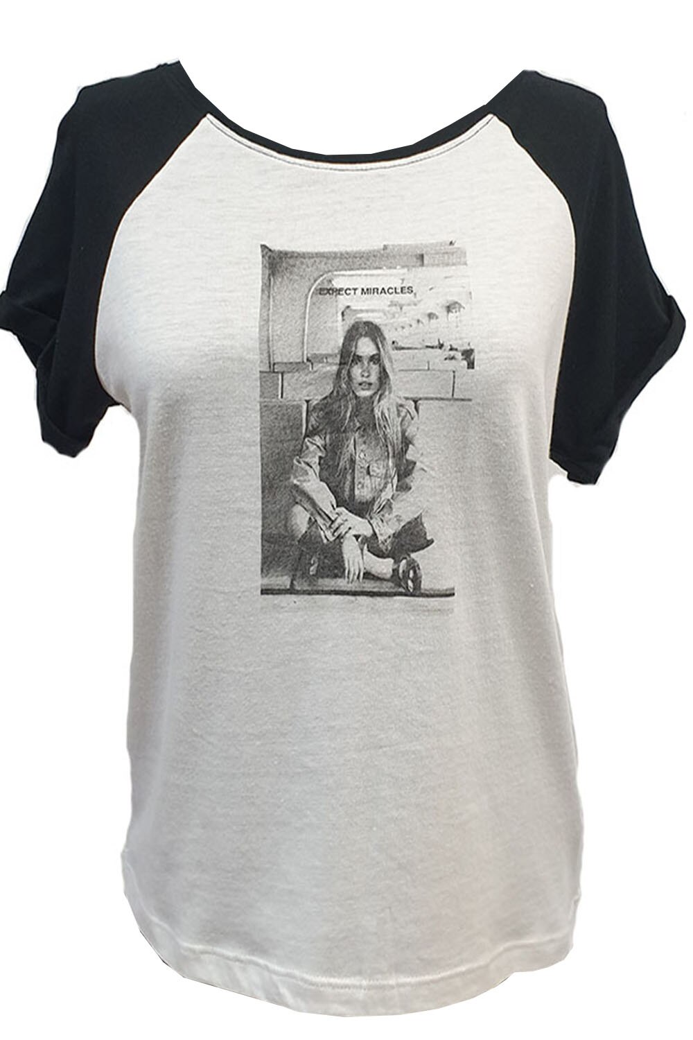 Tricou Tally Weijl, alb negru , 2XS