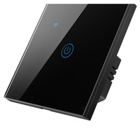 intrerupator inteligent de perete wifi cu touch cu sau fara nul 1 canal compatibil tuyasmart smartlife ifttt google home amazon alexa culoare negru panou frontal din sticla - model ds-101nl-1-b imagen 39_0_
0