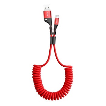 Cablu De Date/ Incarcare Baseus, Spring-loaded, USB-C, 1m, 2A, Rosu Cablu De Date/ Incarcare Baseus, Spring-loaded, USB-C, 1m, 2A, Rosu