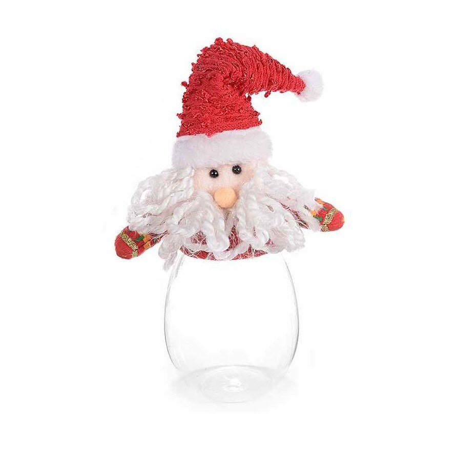 Borcan decorativ Craciun model Mos Craciun Ø 8 cm x 21 H