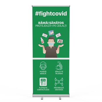 Sistem Roll-up Covid-19, verde, 85 x 200 cm Sistem Roll-up Covid-19, verde, 85 x 200 cm