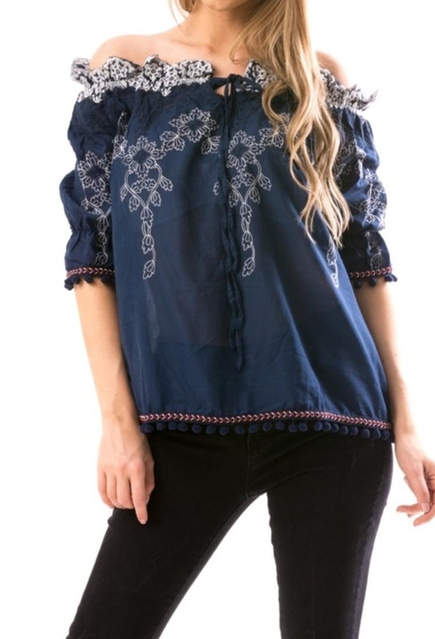 Bluza Dama Tania Bumbac, Bleumarin, S-M EU