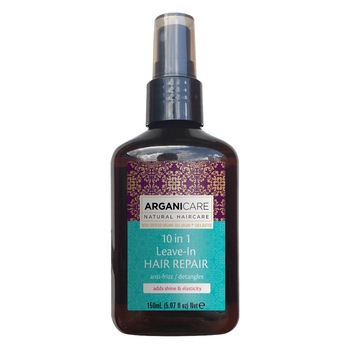 Spray reparator 10 in 1 fara clatire Arganicare cu ulei de argan si unt de shea, 150 ml Spray reparator 10 in 1 fara clatire Arganicare cu ulei de argan si unt de shea, 150 ml