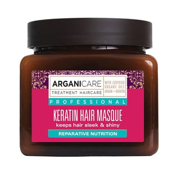 Masca reparatoare si nutritiva Arganicare cu keratina pentru par uscat si deteriorat, 500 ml Masca reparatoare si nutritiva Arganicare cu keratina pentru par uscat si deteriorat, 500 ml