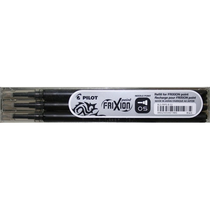 PILOT Frixion Point rollertoll betét, 0,25 mm, tűhegyű, törölhető, fekete