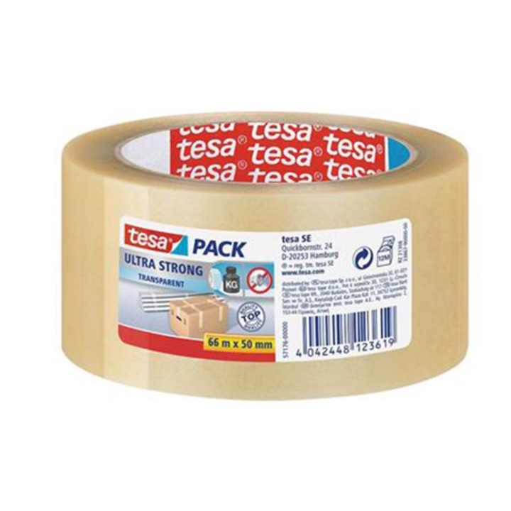Banda de ambalare, TESA, Ultra Strong, 50 mm x 66 m, Transparent