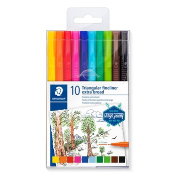Set fineliner triplus extra broad Staedtler 0.8mm 10 culori ST-338-SB10-C Set fineliner triplus extra broad Staedtler 0.8mm 10 culori ST-338-SB10-C