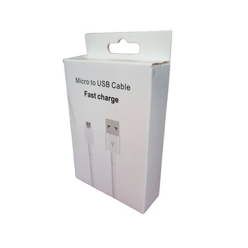Cablu de date incarcare rapida pentru Samsung cu conector MicroUSB, 1m , alb Cablu de date incarcare rapida pentru Samsung cu conector MicroUSB, 1m , alb