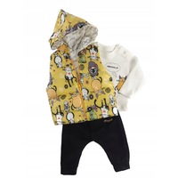 set compleu haine copii format din bluza vesta si pantaloni -model yellow cats marime 80 imagen 29_0_
0