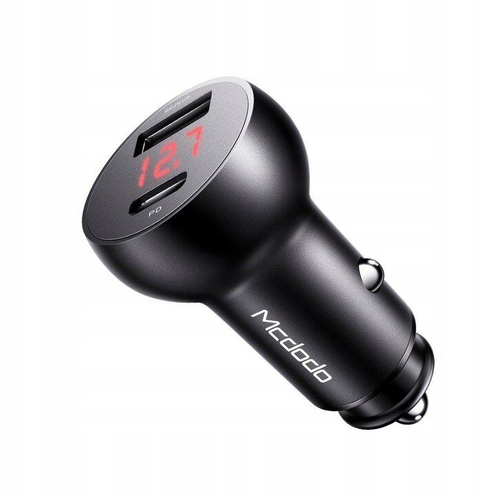 Incarcator auto Mcdodo Mushrooms 2USB USB-A / Type-C PD negru 30W CC-6810