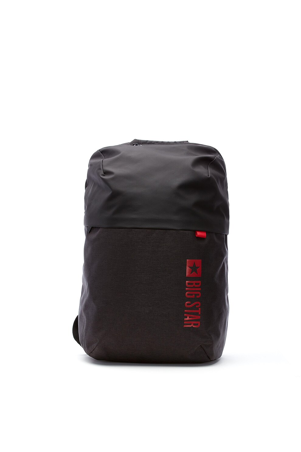 Big Star, Rucsac unisex cu detaliu logo contrastant, Negru/Gri antracit/Rosu