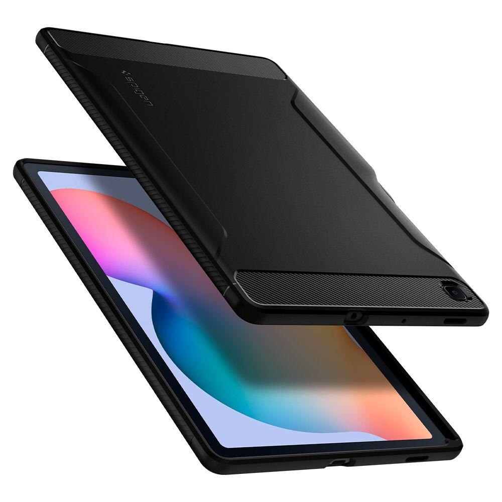 Husa Antisoc Spigen Rugged Armor pentru Samsung Galaxy Tab S6 Lite 10.4" P610 / P615, Pencil Holder, Negru