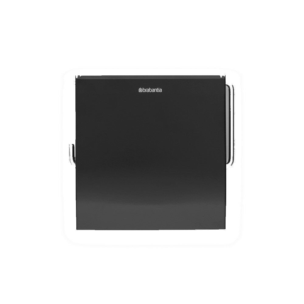 Suport hartie igienica ReNew, Brabantia, otel, negru, 13,2 x 12,3 x 1,7 cm
