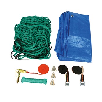 Kit fixare marfa remorca Carpoint, 7 piese, plasa 1.5 x 2.5m, prelata, suruburi, carlige, funie, clichet si doua chingi Kit fixare marfa remorca Carpoint, 7 piese, plasa 1.5 x 2.5m, prelata, suruburi, carlige, funie, clichet si doua chingi