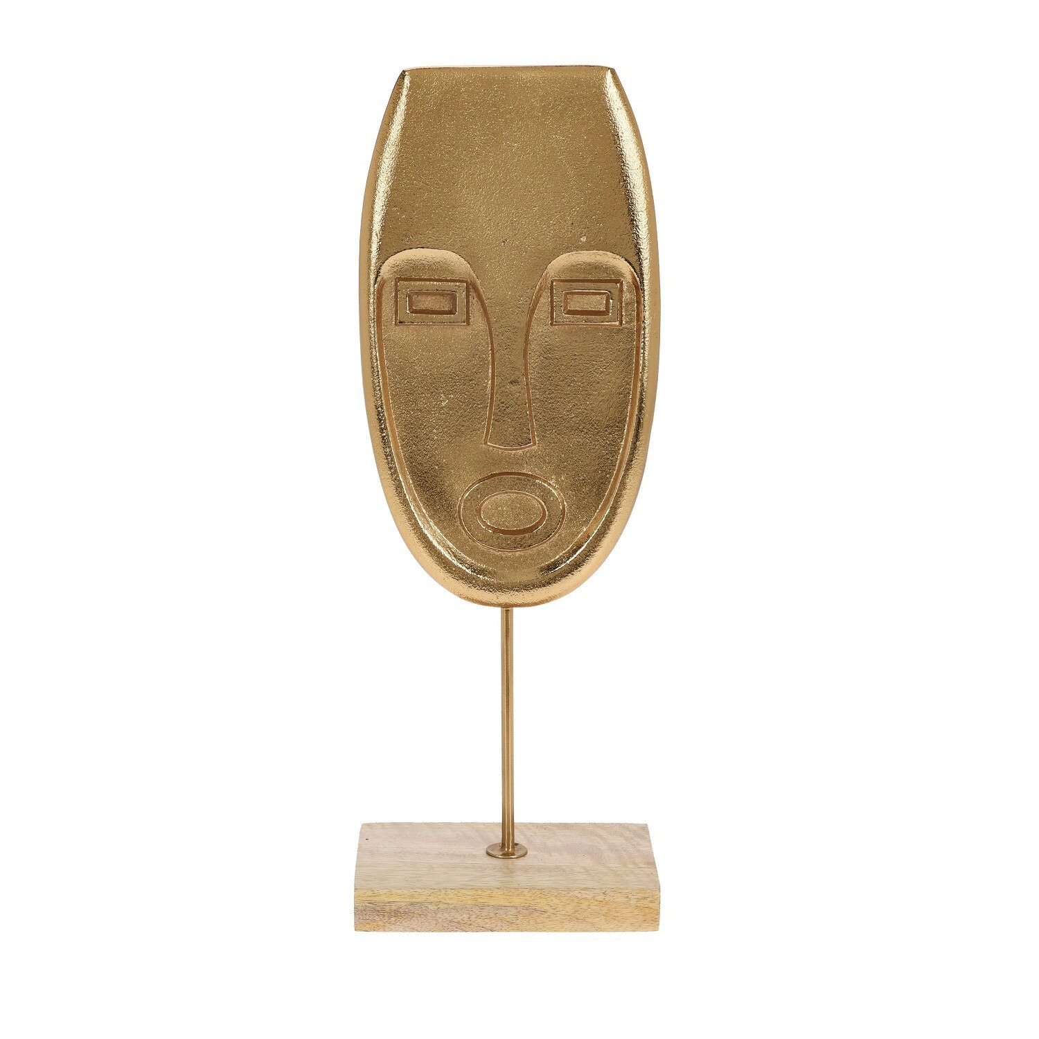 Decoratiune masca, aurie, pe suport, 41 cm