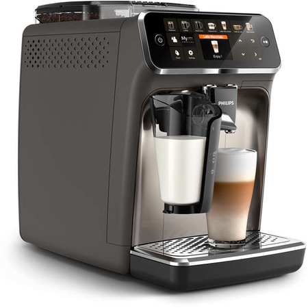 Espressor automat Philips Seria 5400 EP5444/90, sistem de lapte LatteGo, 12 bauturi, display digital TFT si pictograme color, filtru AquaClean, rasnita ceramica, optiune cafea macinata, functie MEMO 4 profiluri, Gri casmir