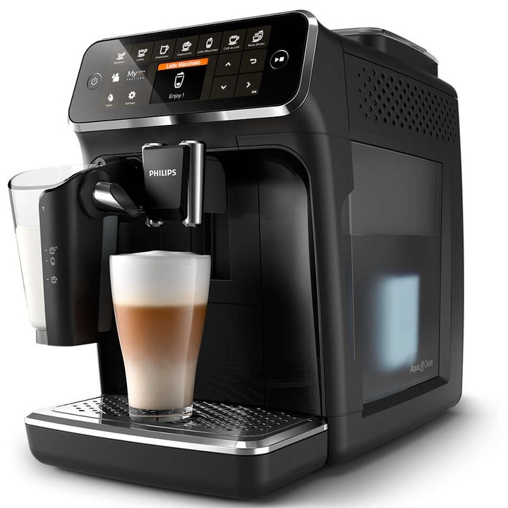 Philips EP4341/50 Series 4300 Automata eszpresszó kávéfőző, LatteGo tejhabosítóval, Fekete