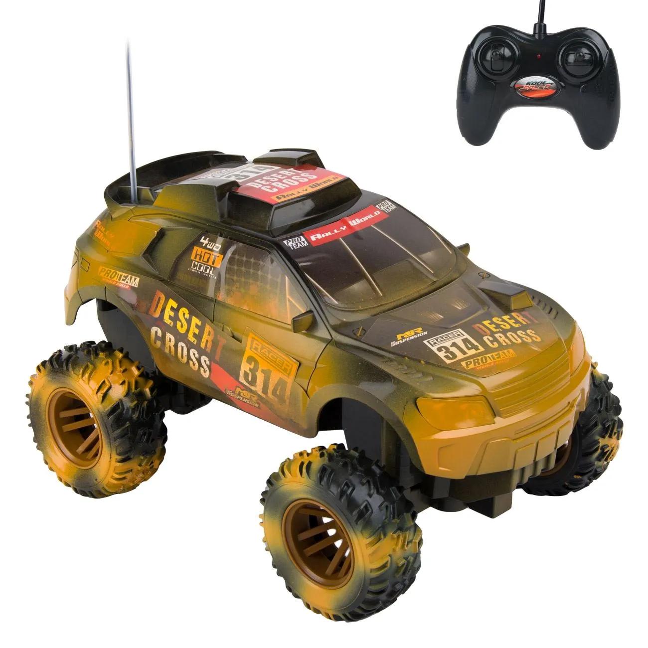 Masinuta de teren,tip off-road cu telecomanda,rezistenta la socuri,multicolora