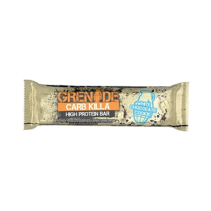 Baton proteic, Grenade, cu aroma de biscuit si ciocolata alba, 60 g