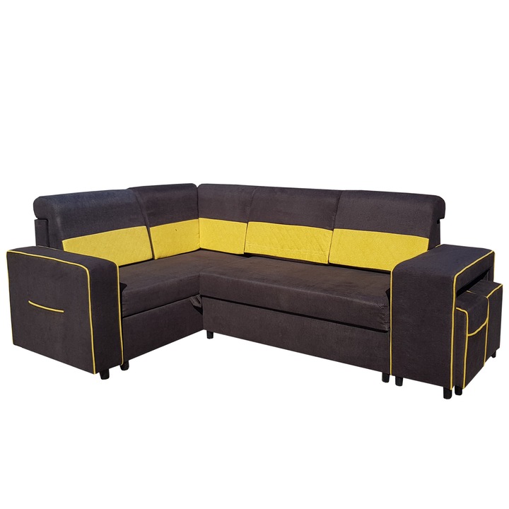 Coltar Extensibil Aris cu Tabureti, Colt Stanga (L), Rico 05 / Cosmic120 / Asti 8Plus, 261 x 177 x 85 cm