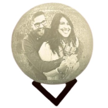 Lampa luna personalizata cu poza si text, 15 cm, 16 culori Lampa luna personalizata cu poza si text, 15 cm, 16 culori