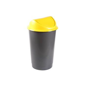 Cos gunoi, 60 litri, Flip Flap Delta, negru/galben Cos gunoi, 60 litri, Flip Flap Delta, negru/galben