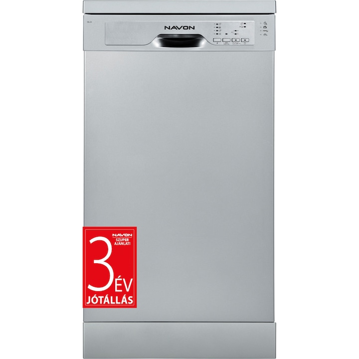 Navon DSL 45 I szabadonálló mosogatógép, 45cm, 10 terítékes, A++ energiaosztály, inox