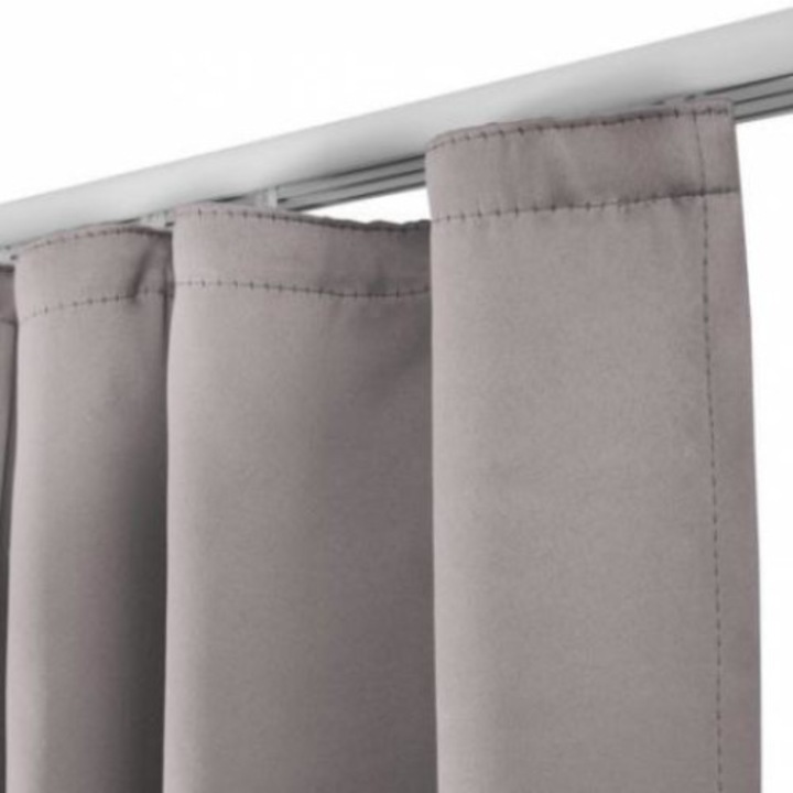 Комплект две пердета Beautissu Amelie BU, Blackout, 140х245см, Сив, Кукички